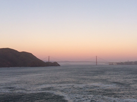 Golden Gate at dusk